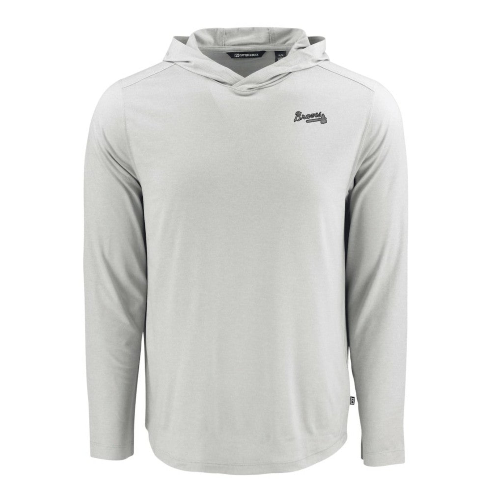 MLB Atlanta Braves Cutter & Buck Coastline Epic Comfort Eco Recycled Long Sleeve Hoodie T-Shirt