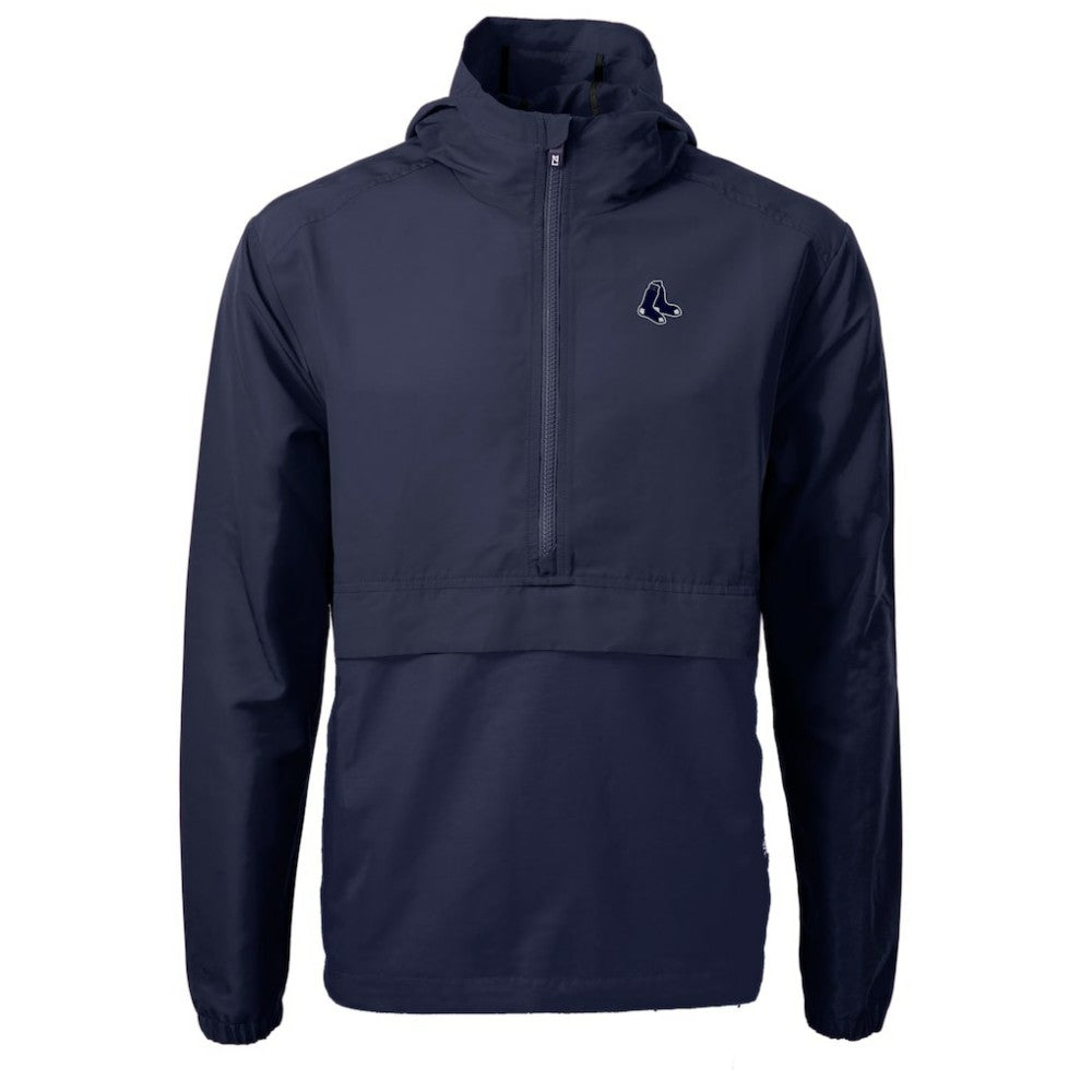 MLB Boston Red Sox Cutter & Buck Charter Eco Recycled Anorak Half-Zip Hoodie Jacket
