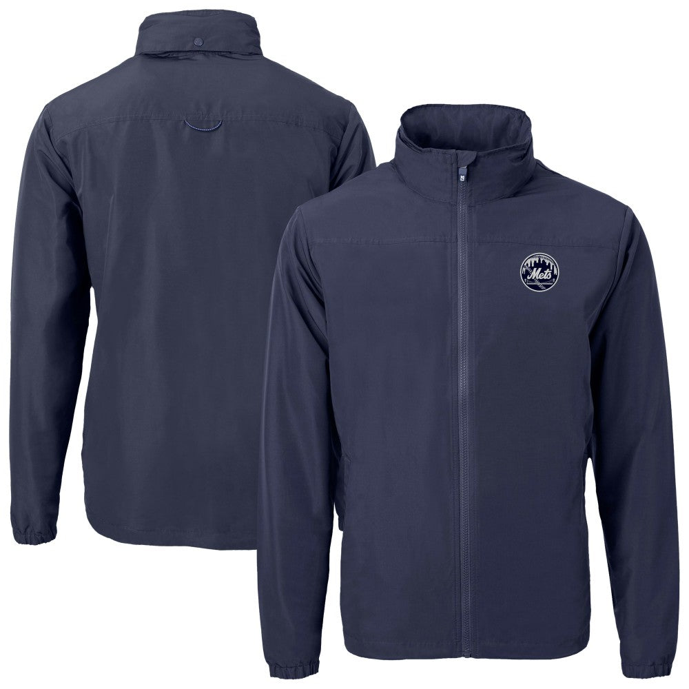 MLB New York Mets Cutter & Buck Charter Eco Recycled Full-Zip Hoodie Jacket