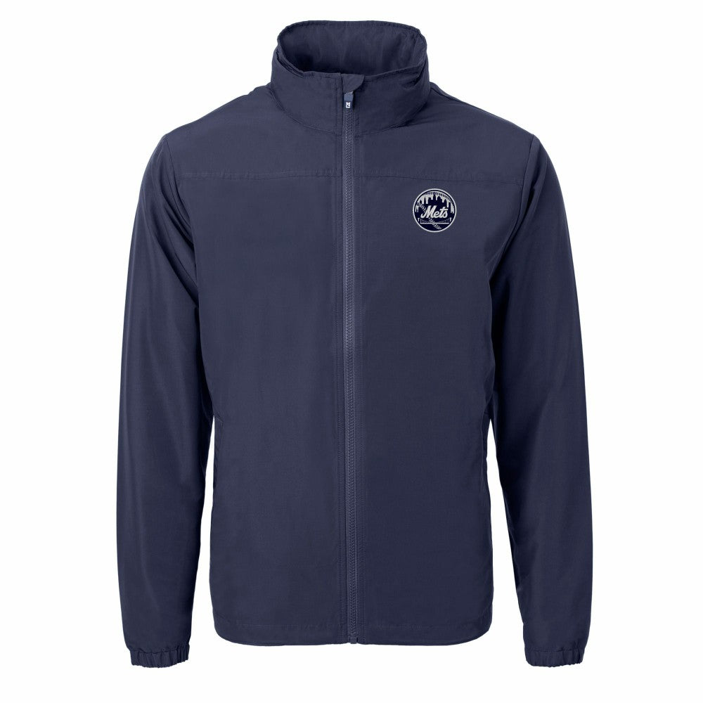 MLB New York Mets Cutter & Buck Charter Eco Recycled Full-Zip Hoodie Jacket