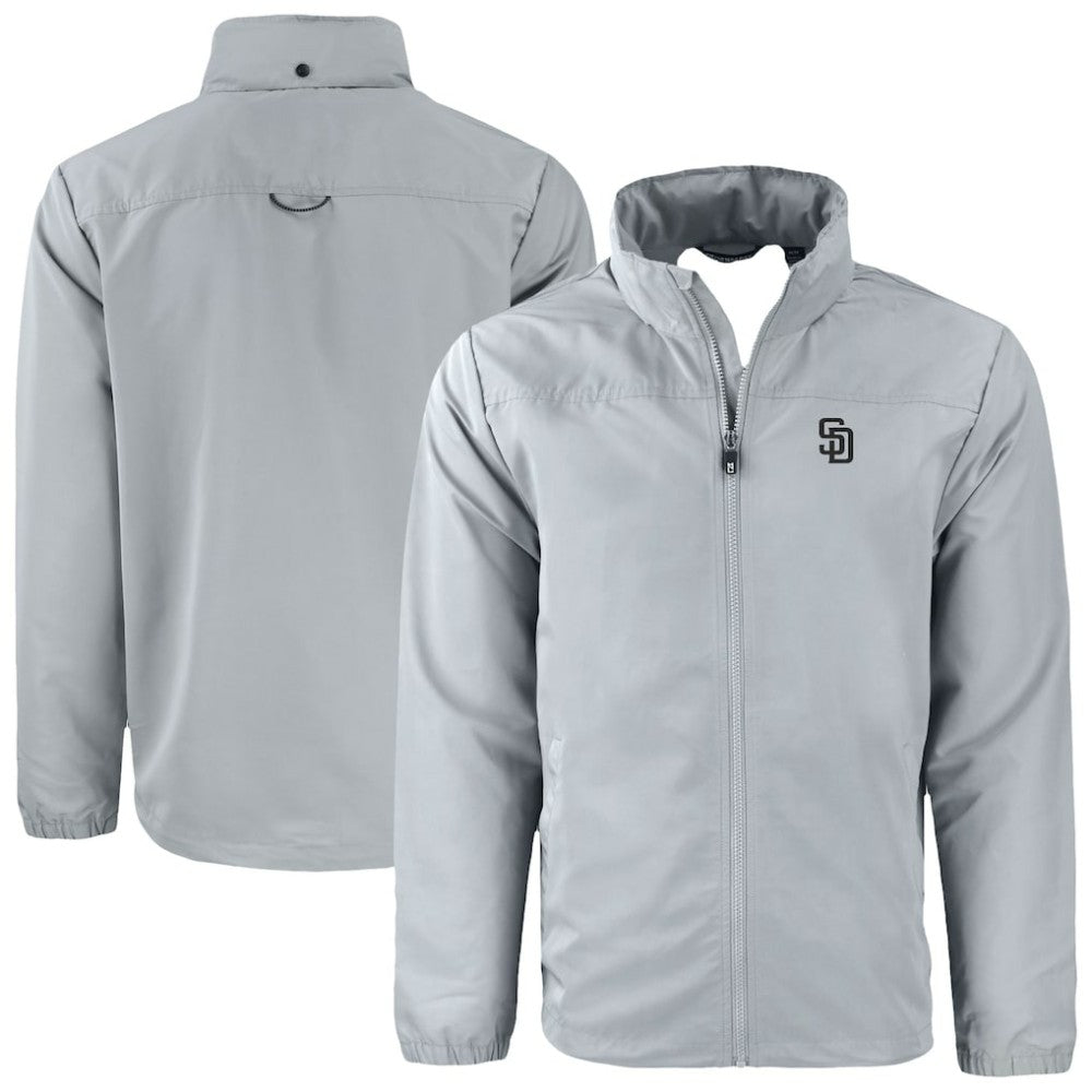 MLB San Diego Padres Cutter & Buck Charter Eco Recycled Full-Zip Hoodie Jacket