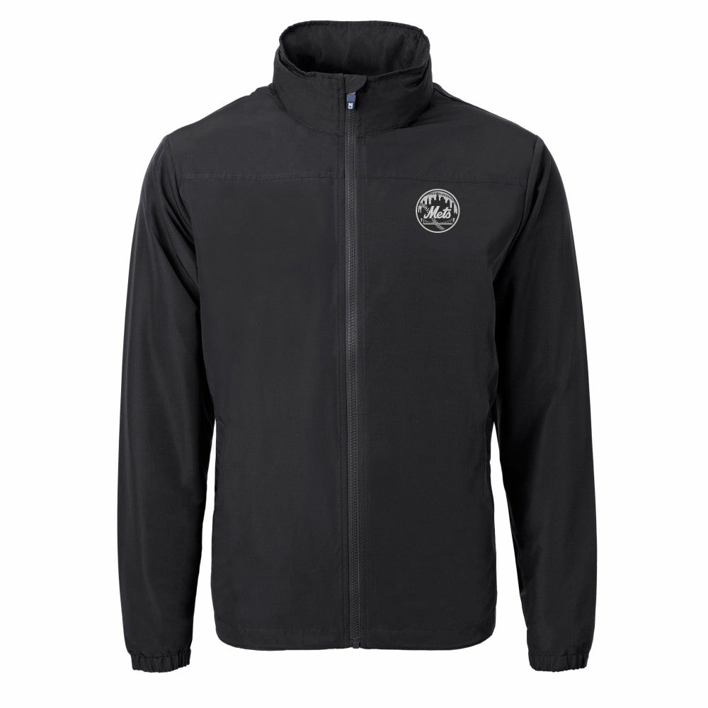 MLB New York Mets Cutter & Buck Charter Eco Recycled Full-Zip Hoodie Jacket