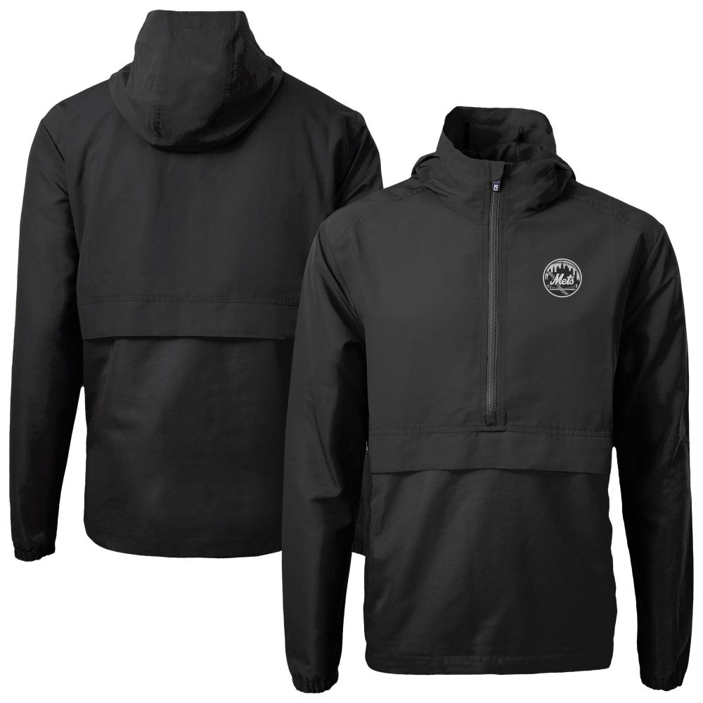 MLB New York Mets Cutter & Buck Charter Eco Recycled Anorak Half-Zip Hoodie Jacket