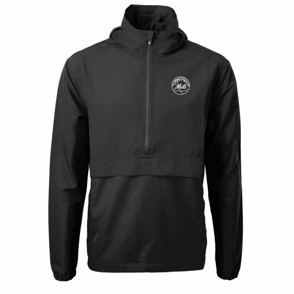 MLB New York Mets Cutter & Buck Charter Eco Recycled Anorak Half-Zip Hoodie Jacket