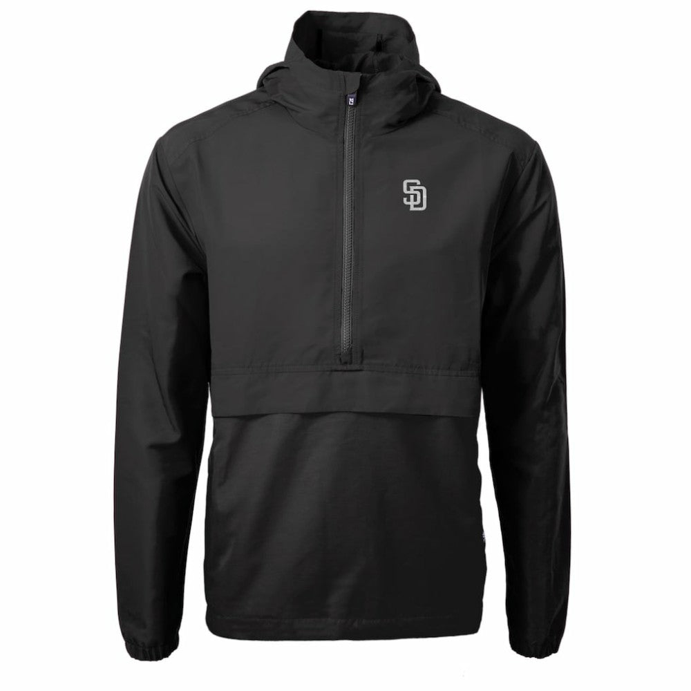 MLB San Diego Padres Cutter & Buck Charter Eco Recycled Anorak Half-Zip Hoodie Jacket
