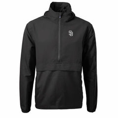 MLB San Diego Padres Cutter & Buck Charter Eco Recycled Anorak Half-Zip Hoodie Jacket