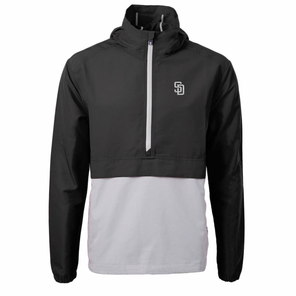MLB San Diego Padres Cutter & Buck Charter Eco Recycled Anorak Half-Zip Hoodie Jacket