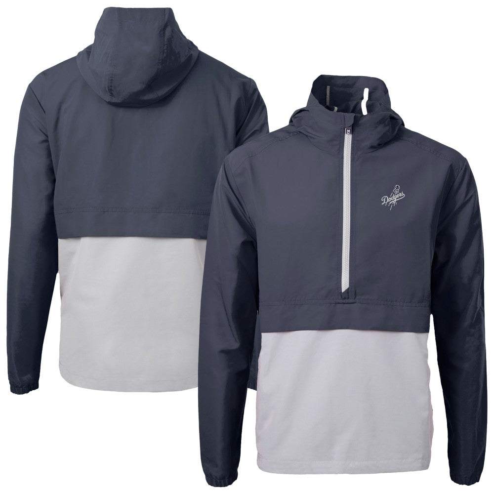MLB Los Angeles Dodgers Cutter & Buck Charter Eco Recycled Anorak Half-Zip Hoodie Jacket