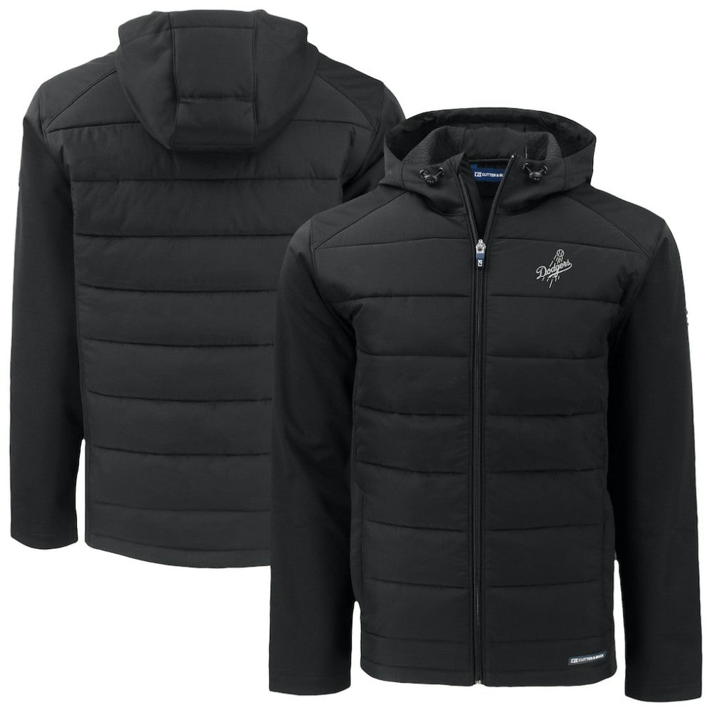MLB Los Angeles Dodgers Cutter & Buck Evoke Hybrid Eco Softshell Recycled Full-Zip Hooded Jacket