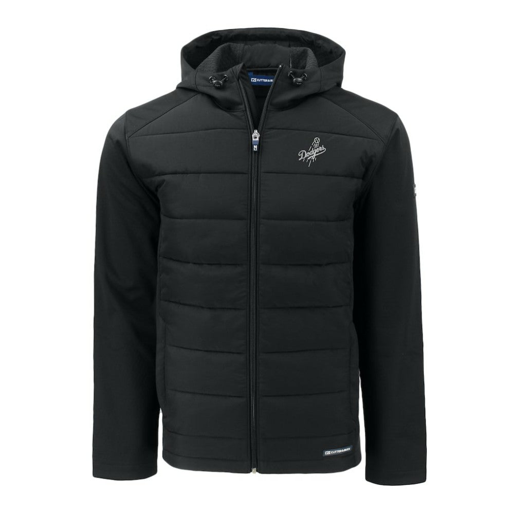 MLB Los Angeles Dodgers Cutter & Buck Evoke Hybrid Eco Softshell Recycled Full-Zip Hooded Jacket
