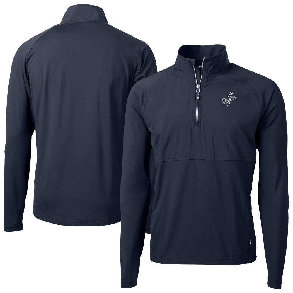 MLB Los Angeles Dodgers Cutter & Buck Adapt Eco Hybrid Raglan DryTec Quarter-Zip Jacket