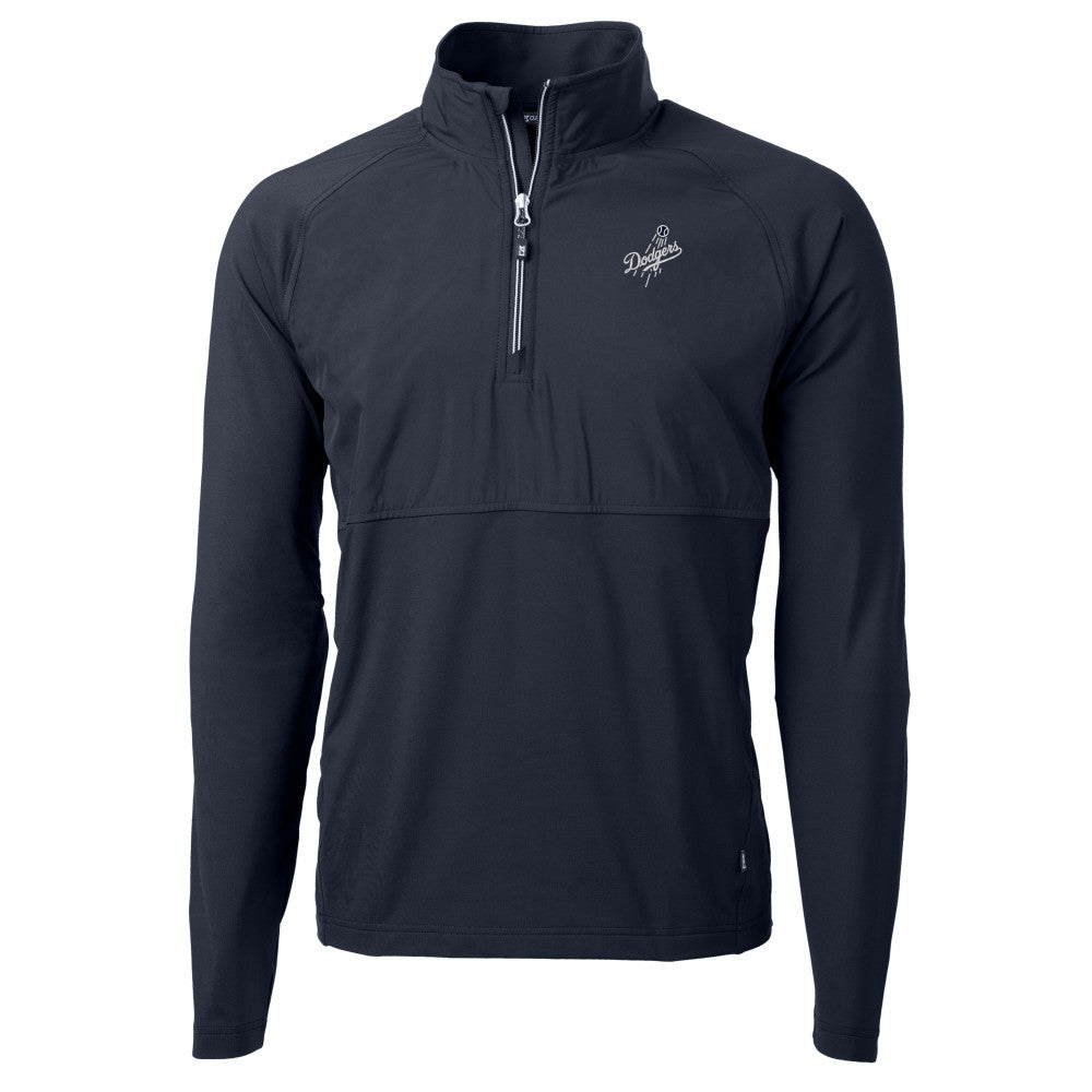 MLB Los Angeles Dodgers Cutter & Buck Adapt Eco Hybrid Raglan DryTec Quarter-Zip Jacket