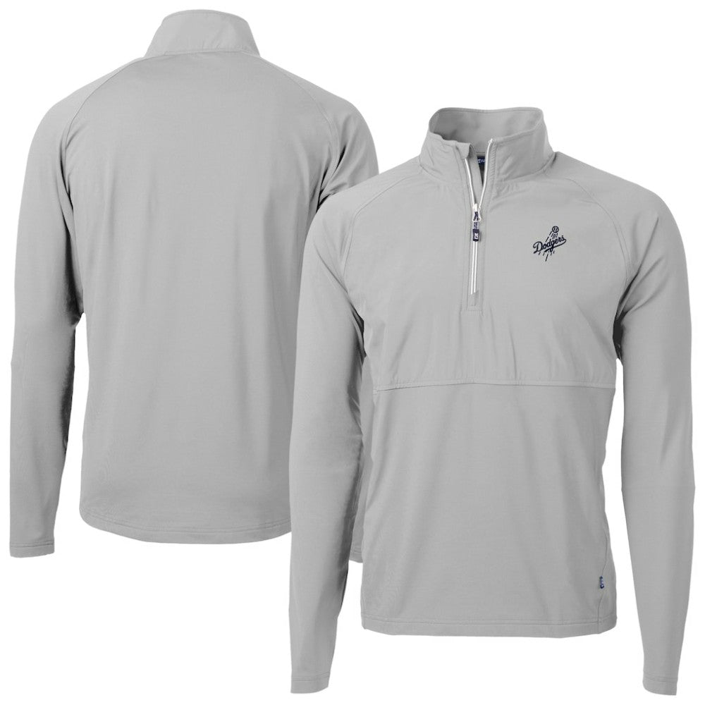 MLB Los Angeles Dodgers Cutter & Buck Adapt Eco Hybrid Raglan DryTec Quarter-Zip Jacket