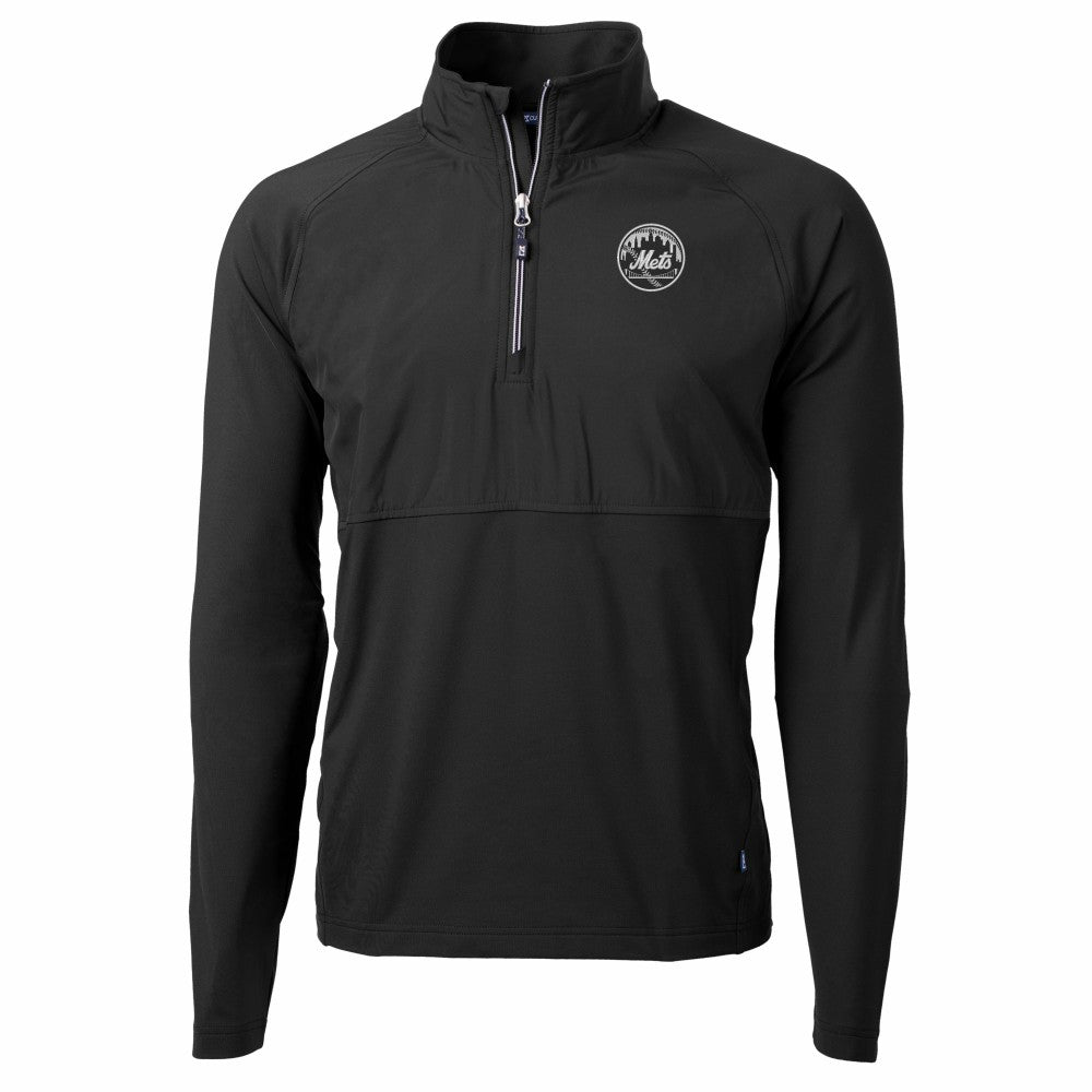 MLB New York Mets Cutter & Buck Adapt Eco Hybrid Raglan DryTec Quarter-Zip Jacket
