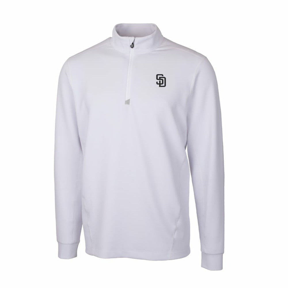 MLB San Diego Padres Cutter & Buck Traverse Eco Tri-Blend DryTec Quarter-Zip Jacket