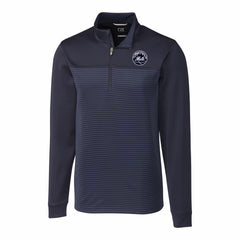MLB New York Mets Cutter & Buck Traverse Eco Stripe Tri-Blend DryTec Quarter-Zip Jacket