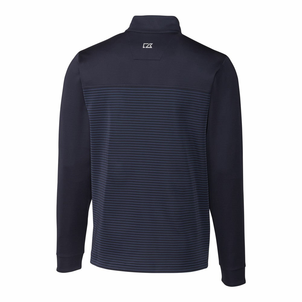 MLB New York Mets Cutter & Buck Traverse Eco Stripe Tri-Blend DryTec Quarter-Zip Jacket