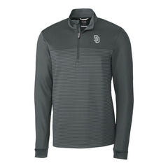 MLB San Diego Padres Cutter & Buck Traverse Eco Stripe Tri-Blend DryTec Quarter-Zip Jacket