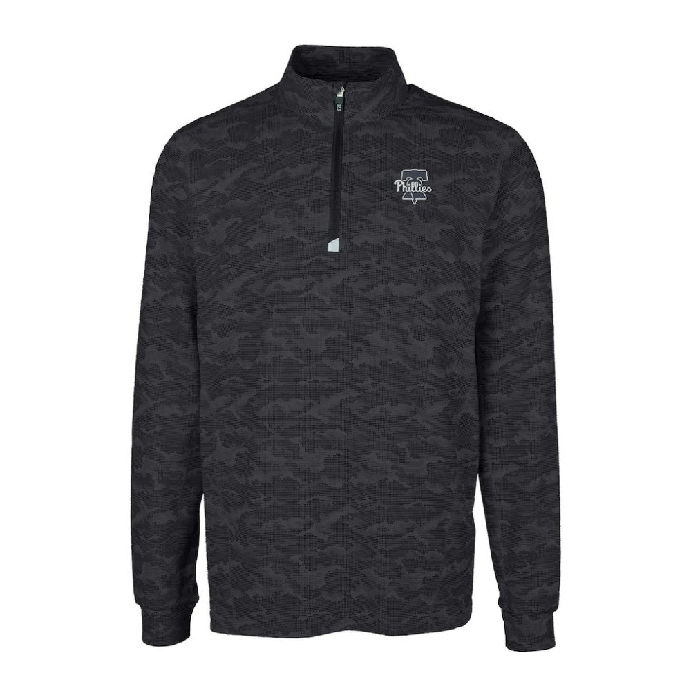 MLB Philadelphia Phillies Cutter & Buck Traverse Eco Camo Tri-Blend DryTec Quarter-Zip Top