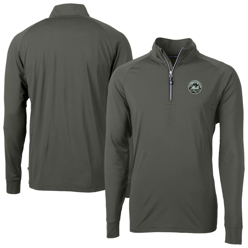 MLB New York Mets Cutter & Buck Adapt Eco Raglan Quarter-Zip Jacket