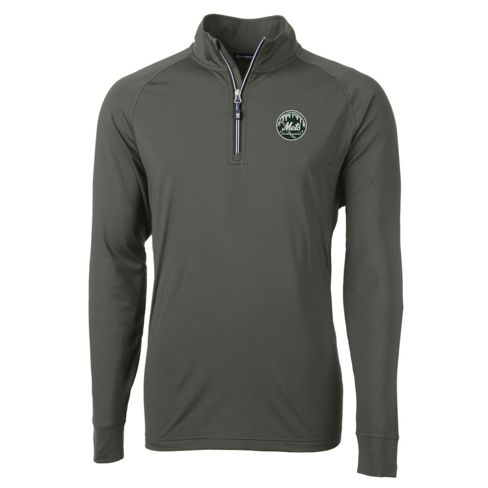 MLB New York Mets Cutter & Buck Adapt Eco Raglan Quarter-Zip Jacket