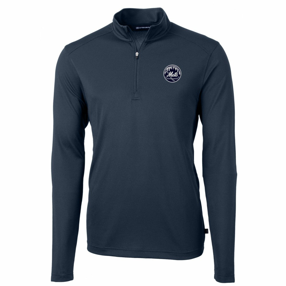 MLB New York Mets Cutter & Buck Virtue Eco Pique Quarter-Zip Jacket