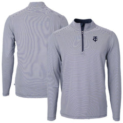 MLB Minnesota Twins Cutter & Buck Virtue Eco Pique Micro Stripe Quarter-Zip Jacket