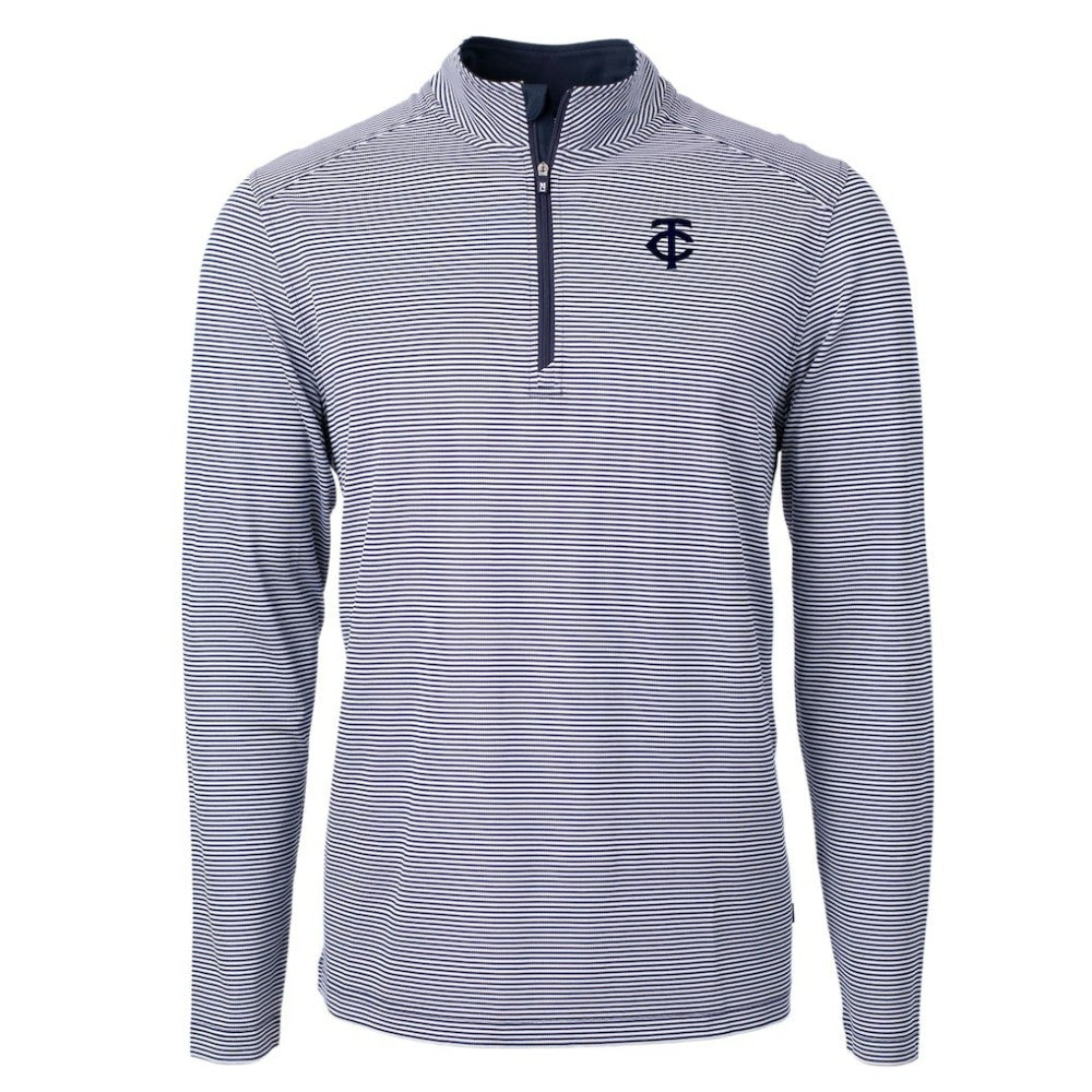 MLB Minnesota Twins Cutter & Buck Virtue Eco Pique Micro Stripe Quarter-Zip Jacket