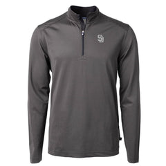 MLB San Diego Padres Cutter & Buck Virtue Eco Pique Micro Stripe Quarter-Zip Jacket