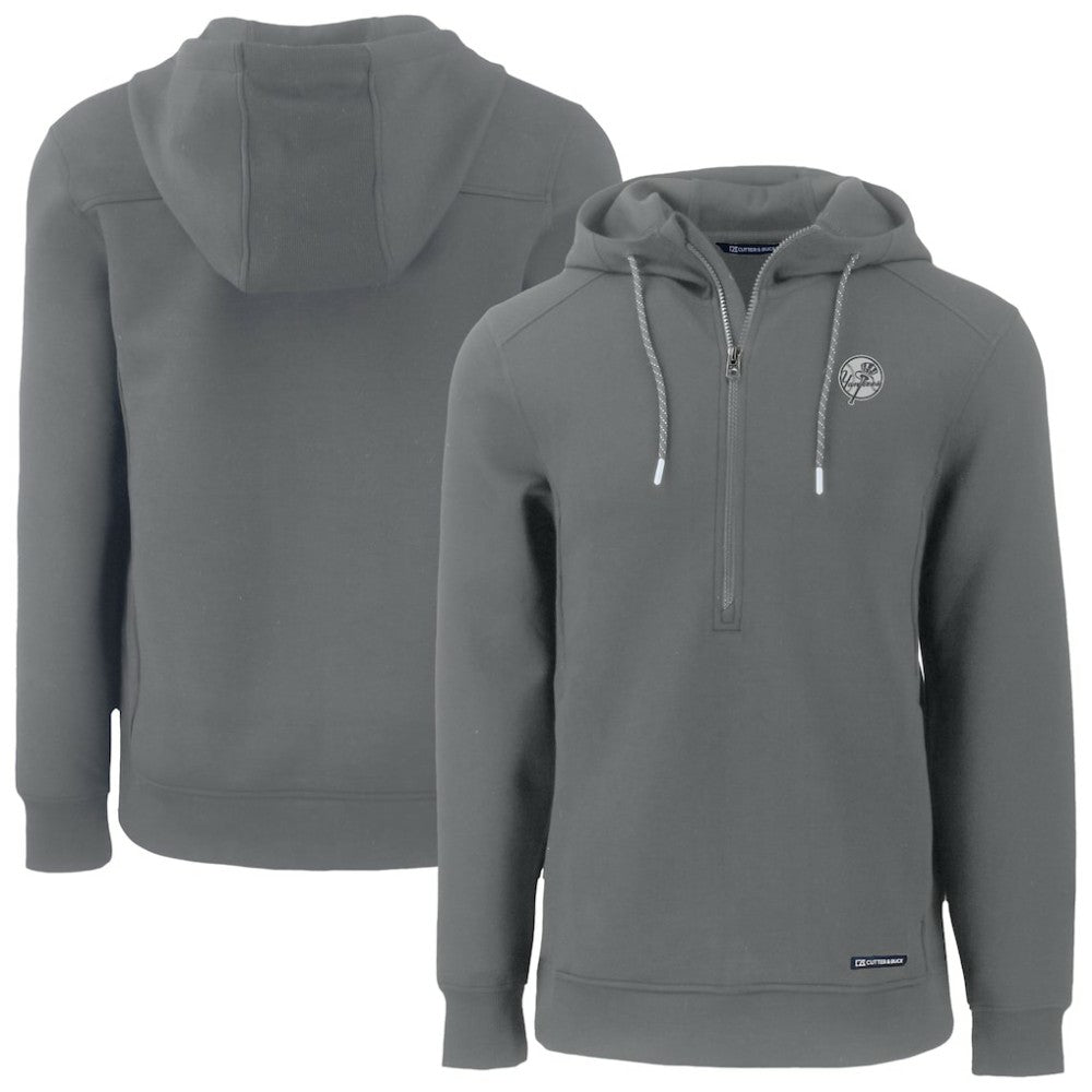 MLB New York Yankees Cutter & Buck Roam Eco Recycled Tri-Blend Half-Zip Hoodie
