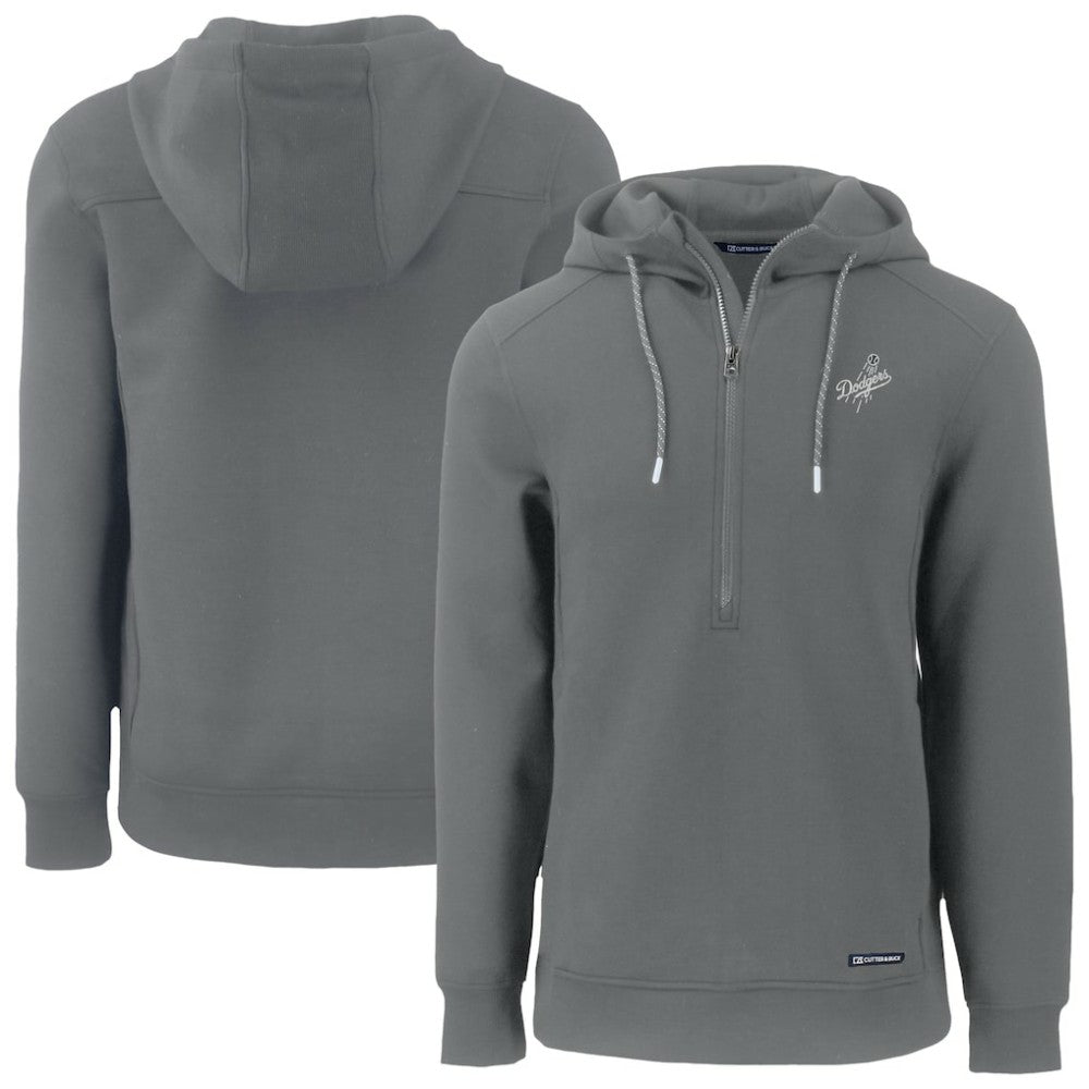 MLB Los Angeles Dodgers Cutter & Buck Roam Eco Recycled Tri-Blend Half-Zip Hoodie