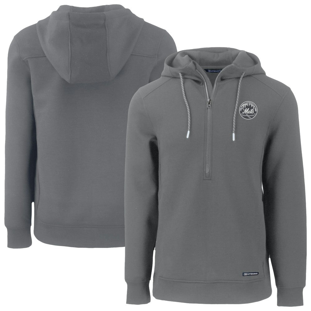 MLB New York Mets Cutter & Buck Roam Eco Recycled Tri-Blend Half-Zip Hoodie