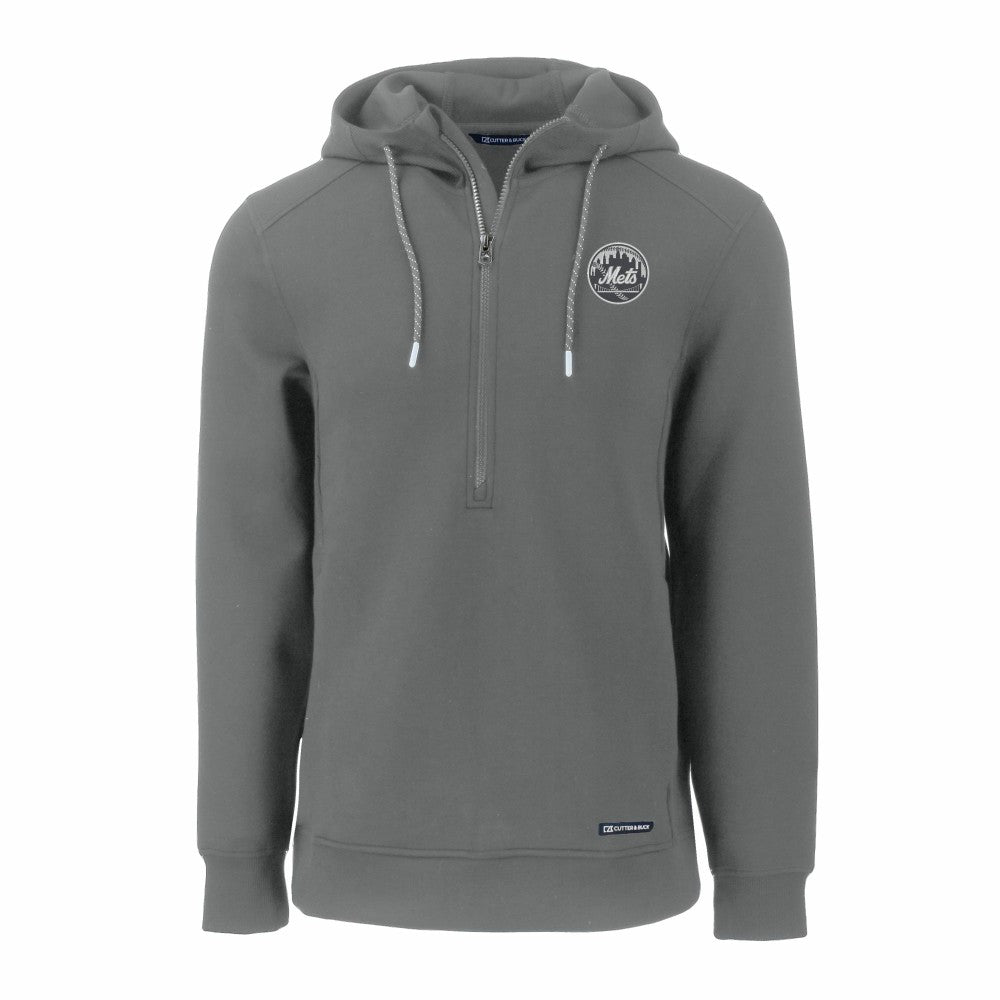 MLB New York Mets Cutter & Buck Roam Eco Recycled Tri-Blend Half-Zip Hoodie