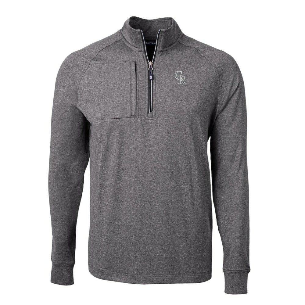 MLB Colorado Rockies Cutter & Buck Big & Tall Adapt Eco Raglan Quarter-Zip Jacket