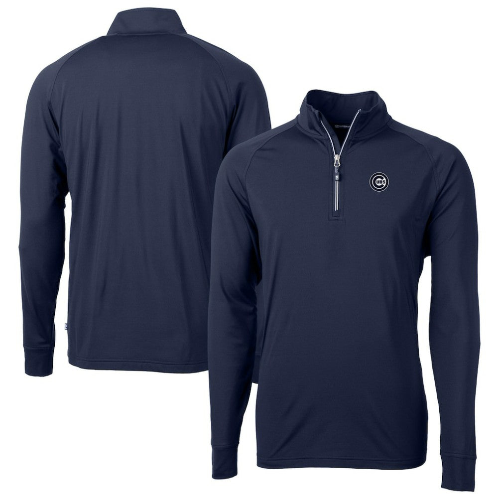 MLB Chicago Cubs Cutter & Buck Big & Tall Adapt Eco DryTec Raglan Quarter-Zip Jacket