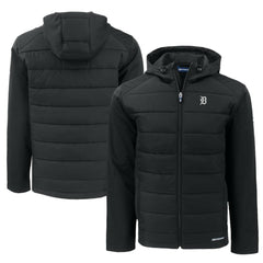 MLB Detroit Tigers Cutter & Buck Big & Tall Evoke Hybrid Eco Softshell Recycled Full-Zip Jacket