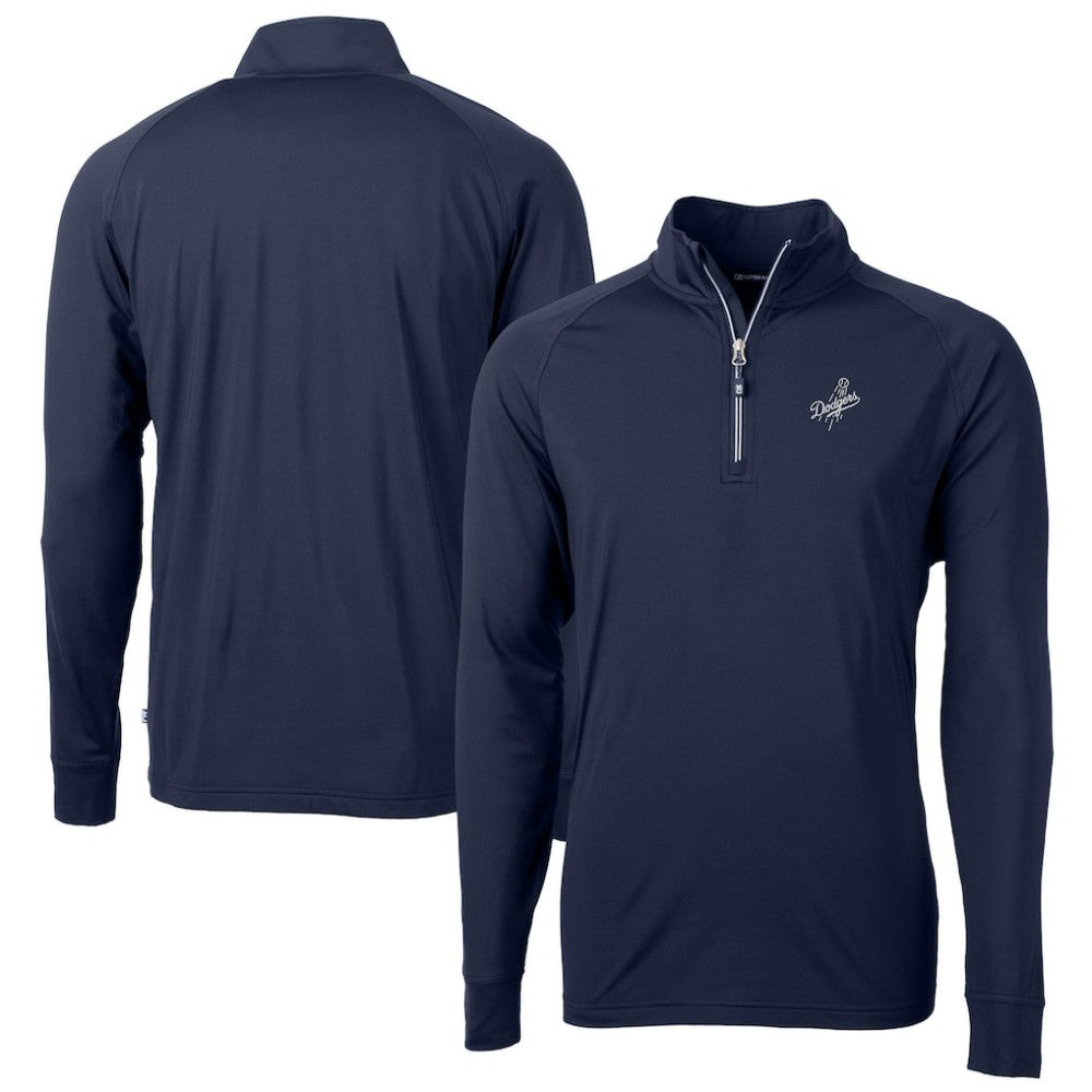 MLB Los Angeles Dodgers Cutter & Buck Big & Tall Adapt Eco DryTec Raglan Quarter-Zip Jacket