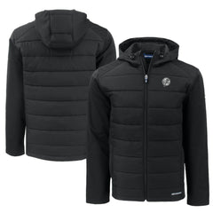 MLB New York Yankees Cutter & Buck Big & Tall Evoke Hybrid Eco Softshell Recycled Full-Zip Hooded PrimaLoft Jacket