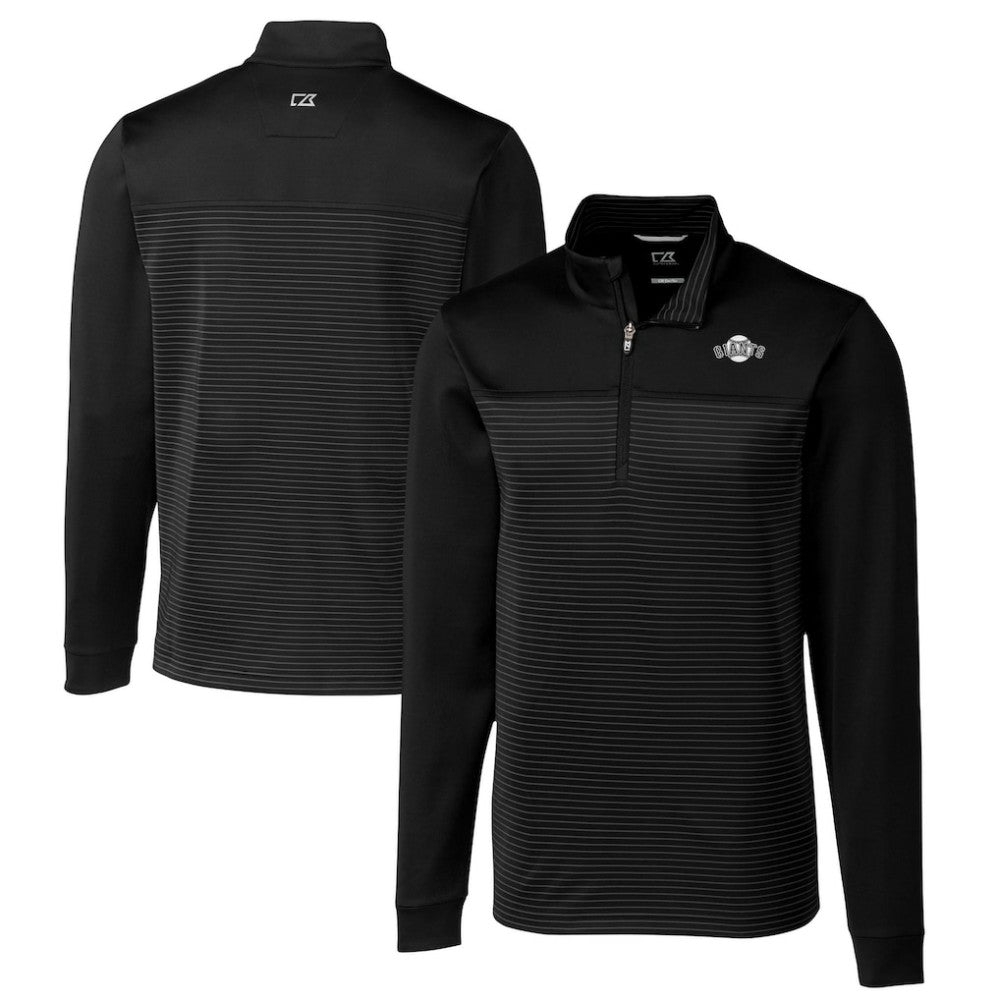 MLB San Francisco Giants Cutter & Buck Big & Tall Traverse Stretch Stripe Eco Tri-Blend Quarter-Zip Top