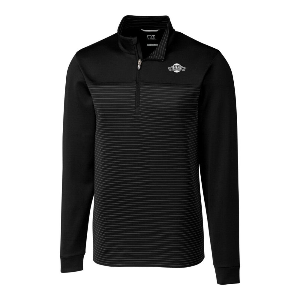 MLB San Francisco Giants Cutter & Buck Big & Tall Traverse Stretch Stripe Eco Tri-Blend Quarter-Zip Top