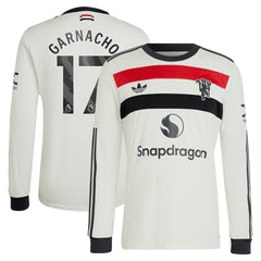 Alejandro Garnacho Manchester United Originals 2024/25 Third Replica Long Sleeve Jersey - Adidas Cream