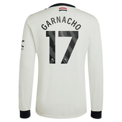 Alejandro Garnacho Manchester United Originals 2024/25 Third Replica Long Sleeve Jersey - Adidas Cream