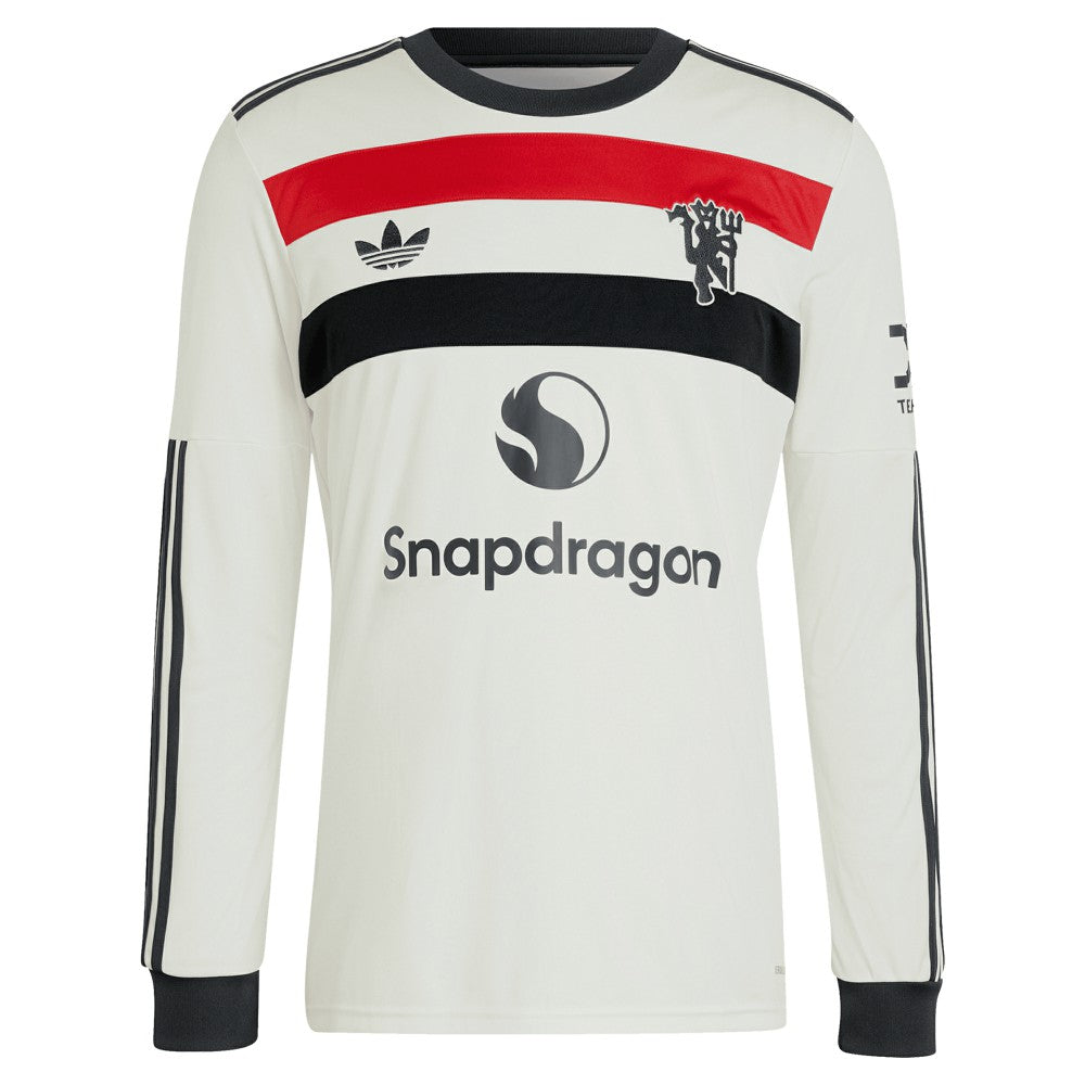 Marcus Rashford Manchester United Originals 2024/25 Third Replica Long Sleeve Jersey - Adidas Cream