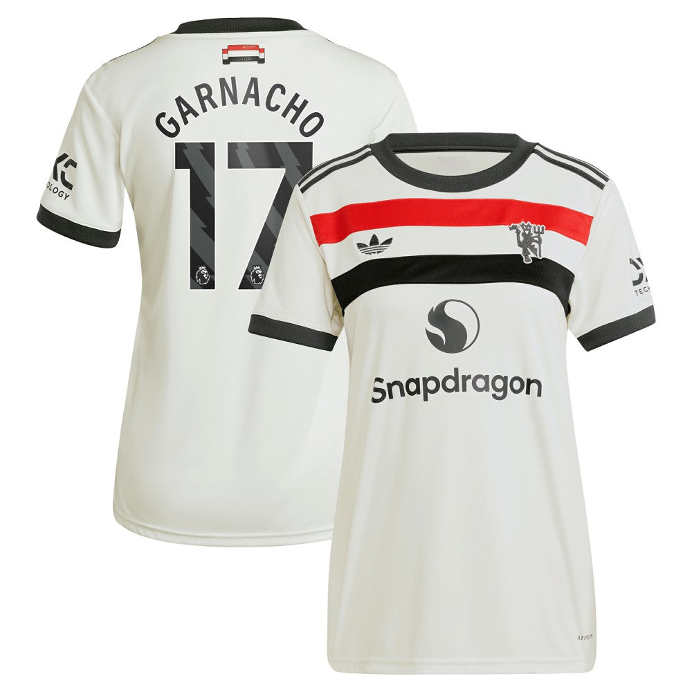 Alejandro Garnacho Manchester United Originals Women's 2024/25 Third Replica Jersey - Adidas Cream