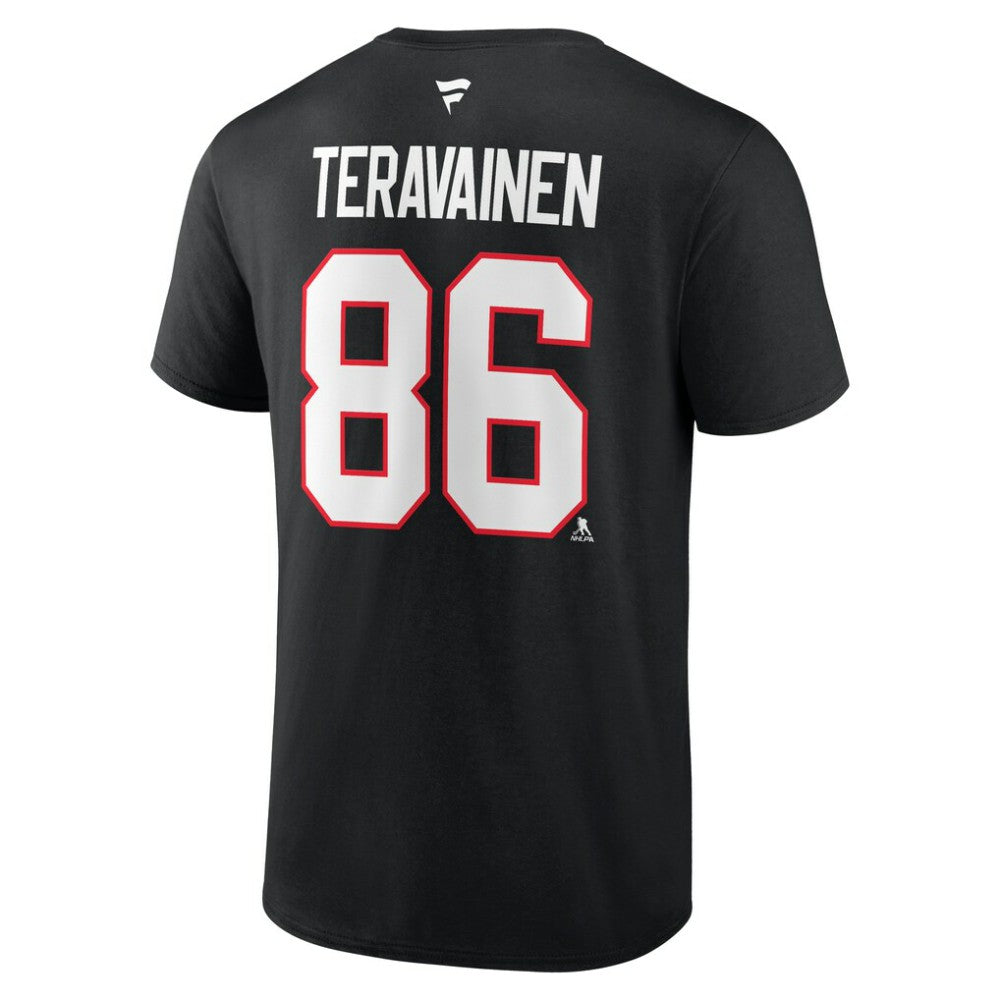 NHL Black Teuvo Teravainen Chicago Blackhawks Fanatics Authentic Stack Name & Number T-Shirt