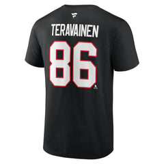 NHL Black Teuvo Teravainen Chicago Blackhawks Fanatics Authentic Stack Name & Number T-Shirt