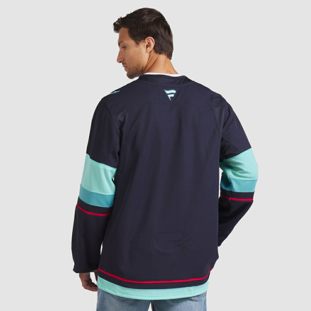 NHL Deep Sea Blue Seattle Kraken Fanatics Home Premium Jersey