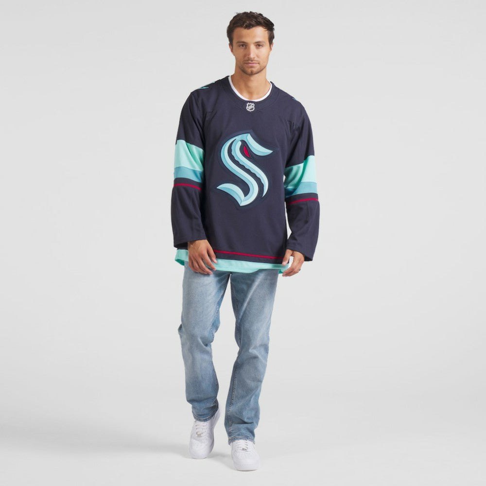 NHL Deep Sea Blue Seattle Kraken Fanatics Home Premium Jersey
