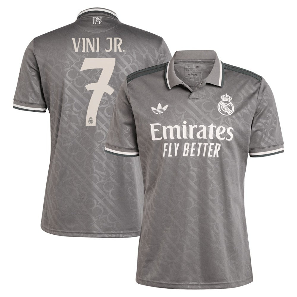 Vini Jr. Real Madrid Originals 2024/25 Third Replica Player Jersey - Adidas Charcoal