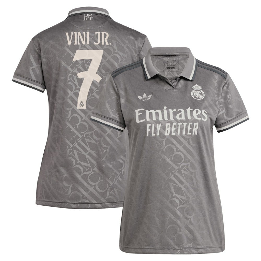 Vini Jr. Real Madrid Originals Women's 2024/25 Third Replica Player Jersey - Adidas Charcoal